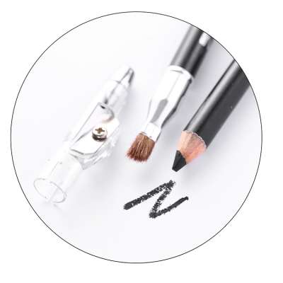 Wholesale new multifunctional eyebrow pencil black with brush and pencil sharpener makeup tool