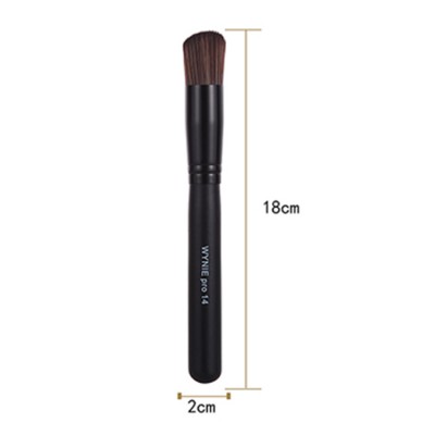 2020 NEW long brush handle with brand name oblique brush head liquid foundation brush